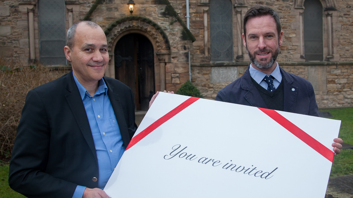 Michael Harvey (left), co-founder of Back to Church Sunday with Rev Dr Michael Volland, principal of Ridley Hall, Cambridge