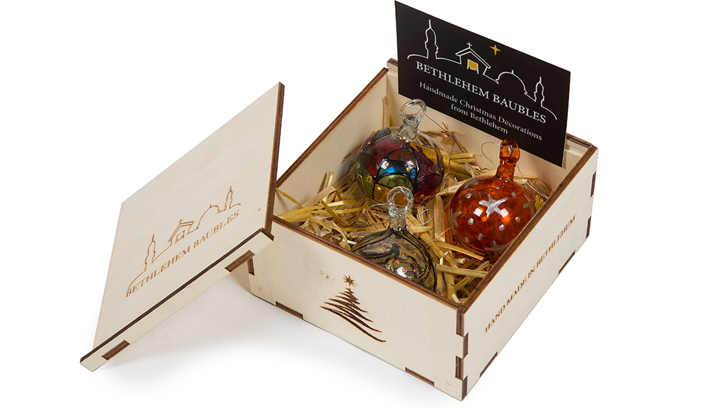 Photo of a box of Bethlehem Baubles