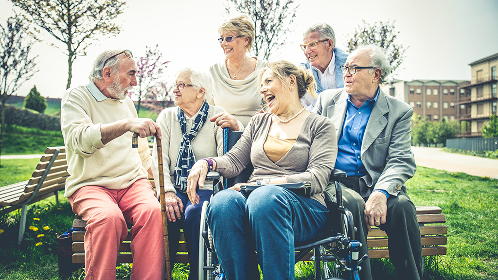 Photo of old people laughing