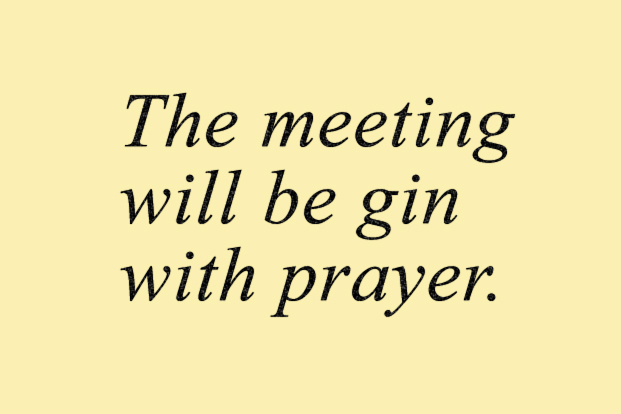 Our service will be gin with prayer