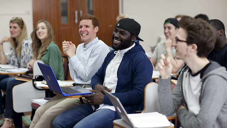 Photo of students at a college