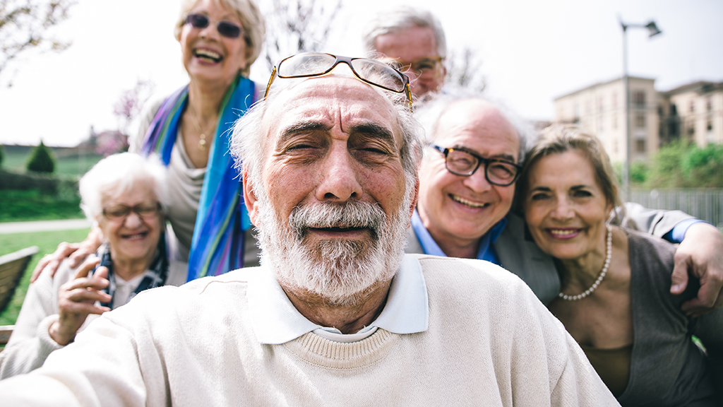 older people take a selfie