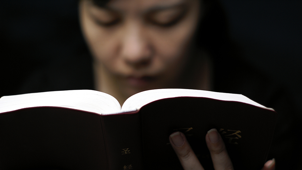 Woman reading the Bible